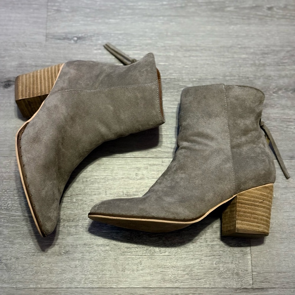 Gray Suede Ankle Boots